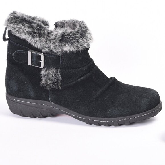 Khombu Lindsey Black Suede Buckle  Bootie Size 8 - Picture 1 of 7